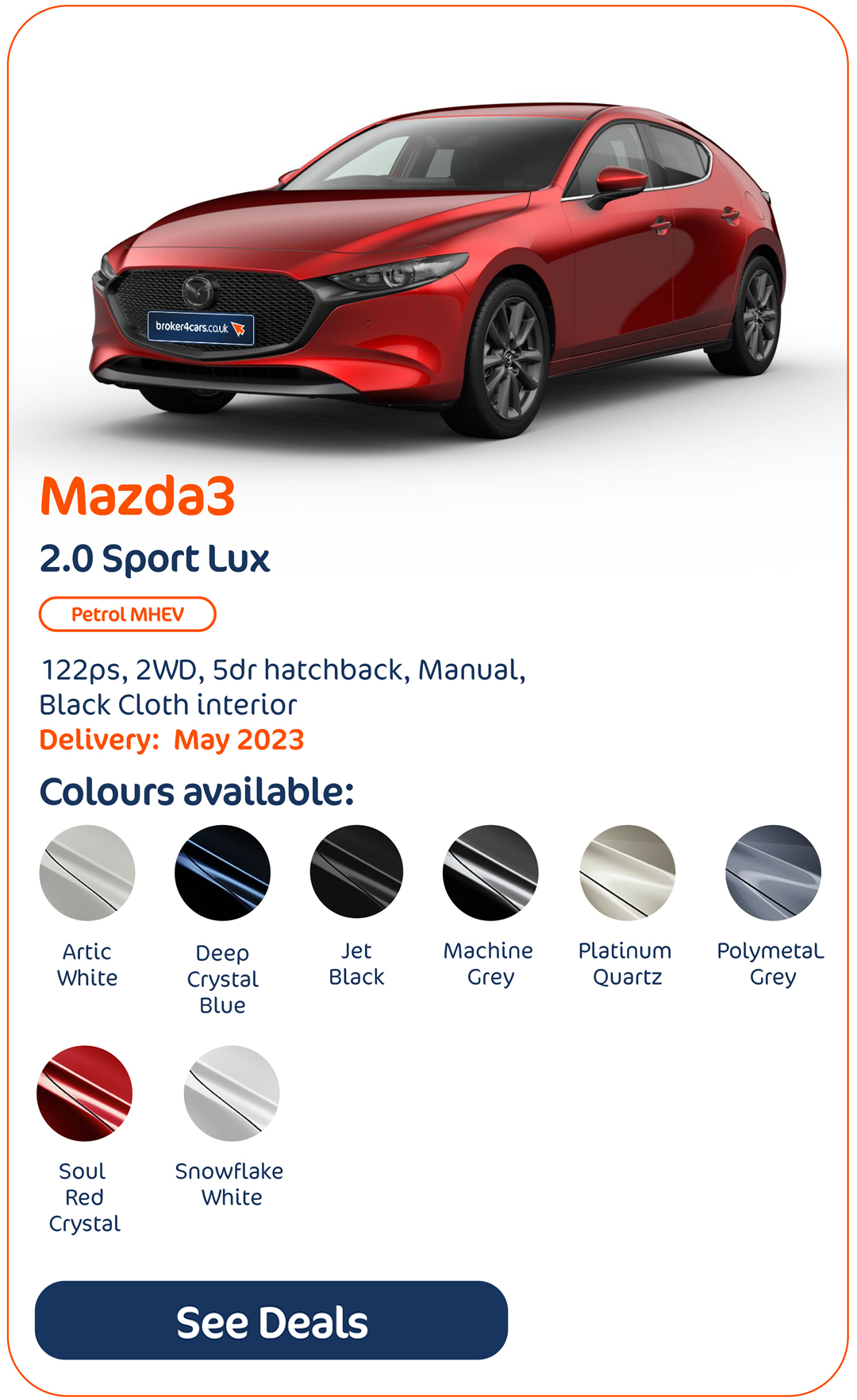 Mazda3 2.0 Sport Lux - Click to Enquire